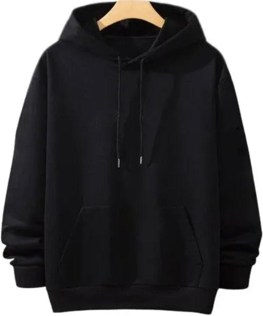 Unisex black plain hoodie