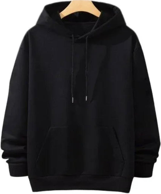 Unisex black plain hoodie